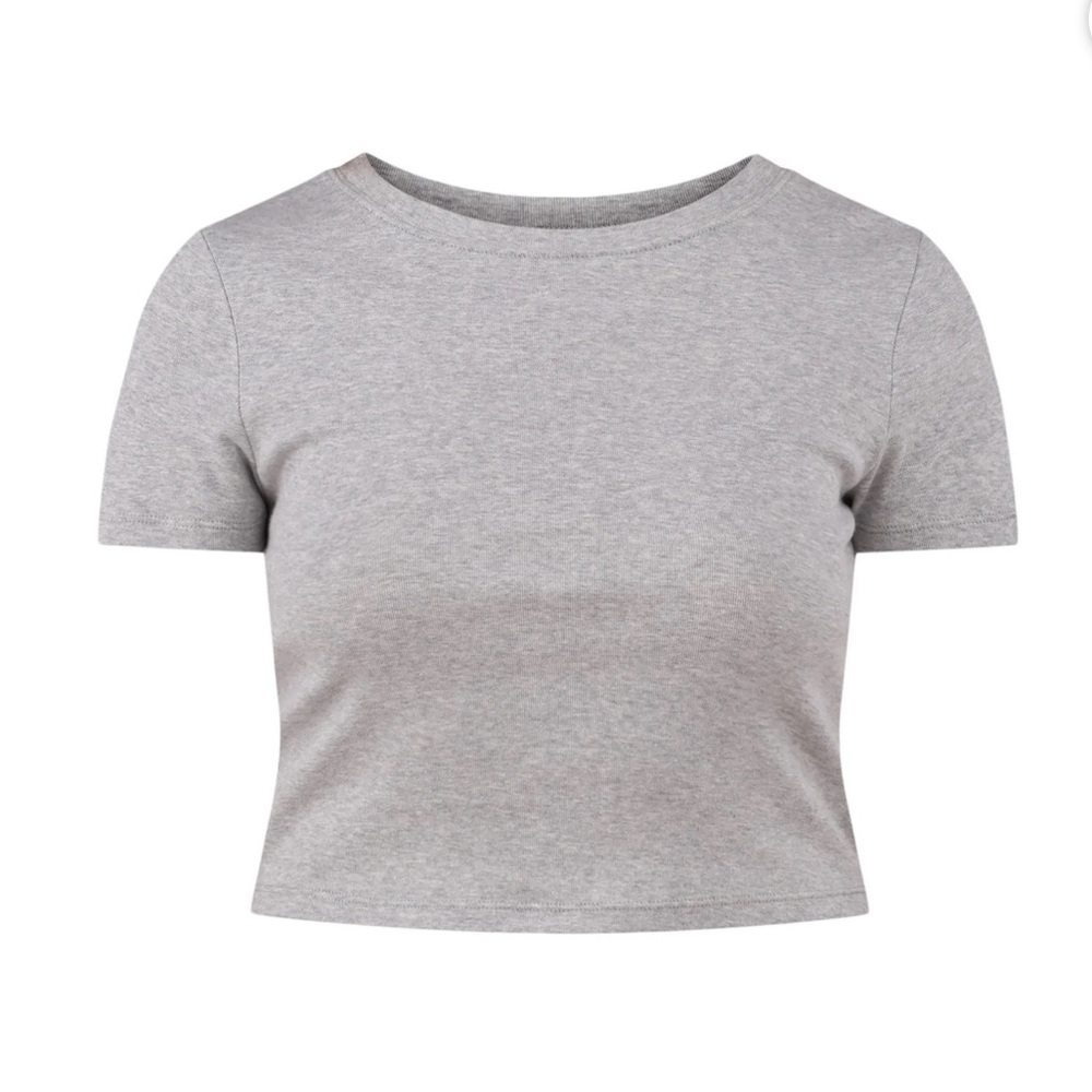 No Boundaries Crop Crew Gray Tee Size XS